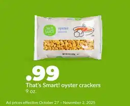 Hy-Vee That's Smart! oyster crackers offer