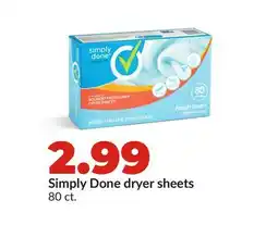 Hy-Vee Simply Done dryer sheets offer