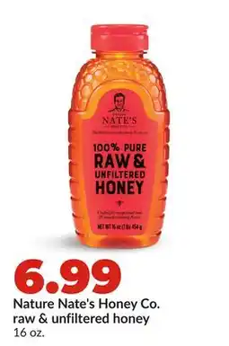 Hy-Vee Nature Nate's Honey Co. raw & unfiltered honey offer