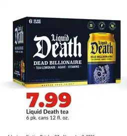 Hy-Vee Liquid Death tea offer