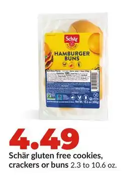 Hy-Vee Schӓr gluten free cookies, crackers or buns offer