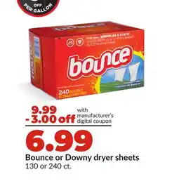 Hy-Vee Bounce or Downy dryer sheets offer