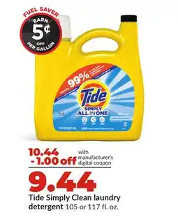 Hy-Vee Tide Simply Clean laundry detergent offer