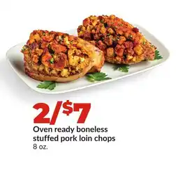 Hy-Vee Oven ready boneless stuffed pork loin chops offer