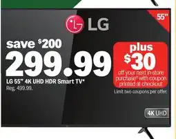 Meijer LG 55 4K UHD HDR Smart TV offer
