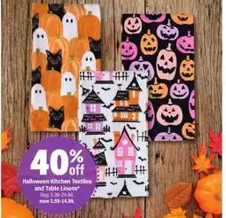 Meijer Halloween Kitchen Textiles and Table Linens offer