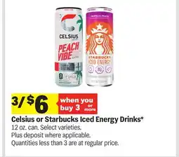 Meijer Celsius or Starbucks Iced Energy Drinks offer