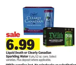 Meijer Liquid Death or Clearly Canadian Sparkling Water offer
