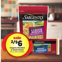 Meijer Sargento Shredded or Chunk Cheese offer