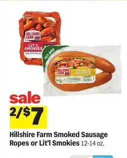 Meijer Hillshire Farm Smoked Sausage Ropes or Lit'l Smokies offer