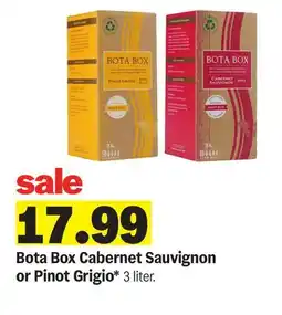 Meijer Bota Box Cabernet Sauvignon or Pinot Grigio offer