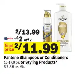 Meijer Pantene Shampoos or Conditioners 16-17.9 oz. or Styling Products* 5.7-8.5 oz offer