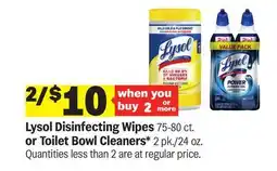 Meijer Lysol Disinfecting Wipes 75-80 ct. or Toilet Bowl Cleaners 2 pk./24 oz offer