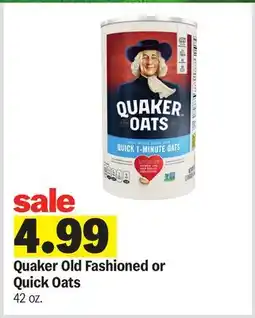 Meijer Quaker Old Fashioned or Quick Oats offer
