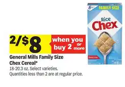 Meijer General Mills Family Size Chex Cereal offer