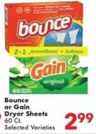 Fairplay Bounce or Gain Dryer Sheets offer