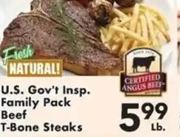 Fairplay U.S. Gov't Insp. Family Pack Beef T-Bone Steaks offer