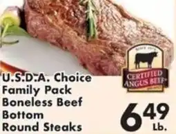 Fairplay U.S.D:A. Choice Family Pack Boneless Beef Bottom Round Steak offer