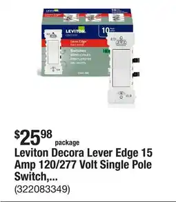 The Home Depot Leviton Decora Lever Edge 15 Amp 120/277 Volt Single Pole Switch, White (10-Pack) E5601-MW offer