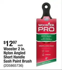 The Home Depot Wooster 2 in. Nylon Angled Short Handle Sash Paint Brush offer