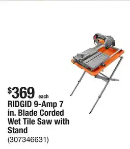 The Home Depot RIDGID 9-Amp 7 in. Blade Corded Wet Tile Saw with Stand offer
