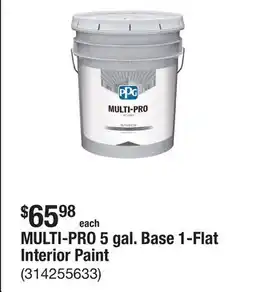 The Home Depot MULTI-PRO 5 gal. Base 1-Flat Interior Paint offer