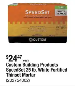 The Home Depot Custom Building Products SpeedSet 25 lb. White Fortified Thinset Mortar offer