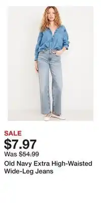 Old Navy Old Navy Extra High-Waisted Wide-Leg Jeans offer