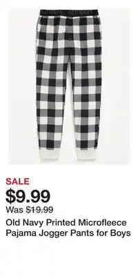 Old Navy Old Navy Printed Microfleece Pajama Jogger Pants for Boys offer