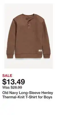 Old Navy Old Navy Long-Sleeve Henley Thermal-Knit T-Shirt for Boys offer
