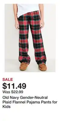 Old Navy Old Navy Gender-Neutral Plaid Flannel Pajama Pants for Kids offer