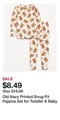 Old Navy Old Navy Printed Snug-Fit Pajama Set for Toddler & Baby offer