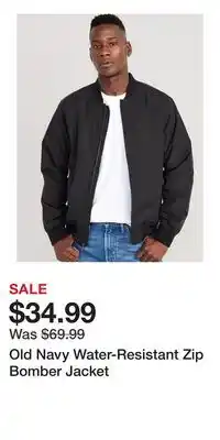 Old Navy Old Navy Water-Resistant Zip Bomber Jacket offer