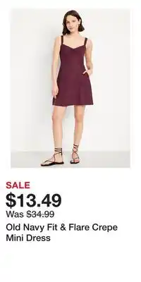 Old Navy Old Navy Fit & Flare Crepe Mini Dress offer