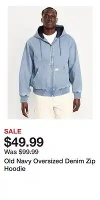 Old Navy Old Navy Oversized Denim Zip Hoodie offer
