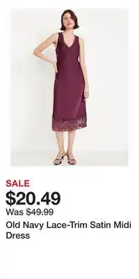 Old Navy Old Navy Lace-Trim Satin Midi Dress offer
