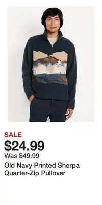 Old Navy Old Navy Printed Sherpa Quarter-Zip Pullover offer