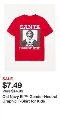 Old Navy Old Navy Elf Gender-Neutral Graphic T-Shirt for Kids offer