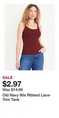 Old Navy Old Navy 90s Ribbed Lace-Trim Tank offer