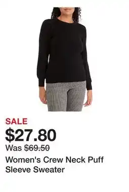 Belk Women's Crew Neck Puff Sleeve Sweater offer