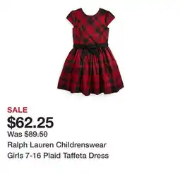 Belk Ralph Lauren Childrenswear Girls 7-16 Plaid Taffeta Dress offer