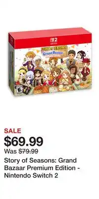 Game Stop Story of Seasons: Grand Bazaar Premium Edition - Nintendo Switch 2 offer