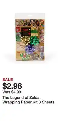 Game Stop The Legend of Zelda Wrapping Paper Kit 3 Sheets offer
