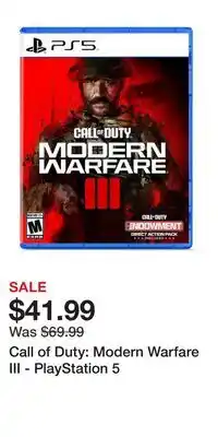Game Stop Call of Duty: Modern Warfare III - PlayStation 5 offer