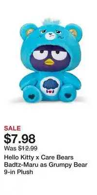 Game Stop Hello Kitty x Care Bears Badtz-Maru as Grumpy Bear 9-in Plush offer