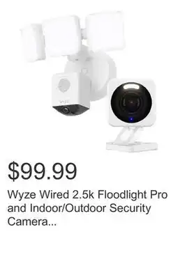 Costco Wyze Wired 2.5k Floodlight Pro and Indoor/Outdoor Security Camera Bundle offer