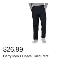 Costco Gerry Men's Fleece Lined Pant offer