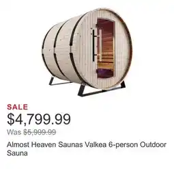 Costco Almost Heaven Saunas Valkea 6-person Outdoor Sauna offer
