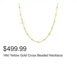 Costco 14kt Yellow Gold Cross Beaded Necklace offer