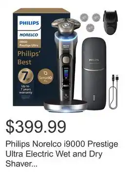 Costco Philips Norelco i9000 Prestige Ultra Electric Wet and Dry Shaver with UV Power Charger offer